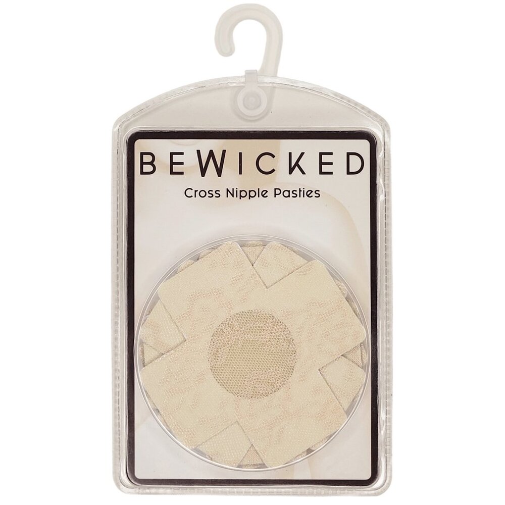 X Cross Shaped Self Adhesive Lace Pasties - Nude